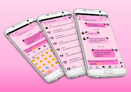 SMS Messages Ribbon Pink Black Screenshot 4