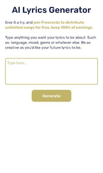AI Lyrics Generator Screenshot 5