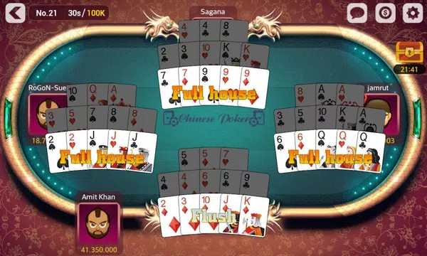 Four Of A Kind - Capsa Susun | Pusoy Chinese Poker Screenshot 1