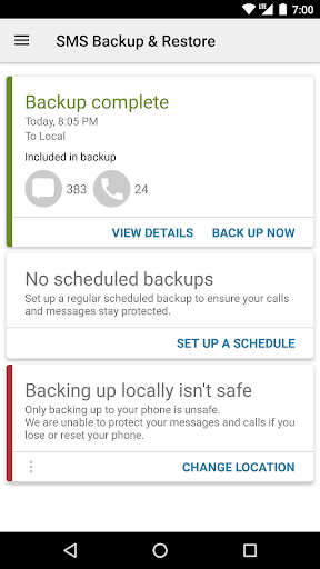 SMS Backup & Restore Screenshot 1