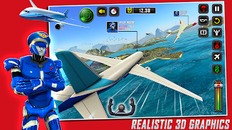 Robot Pilot Airplane Games 3D Screenshot 5