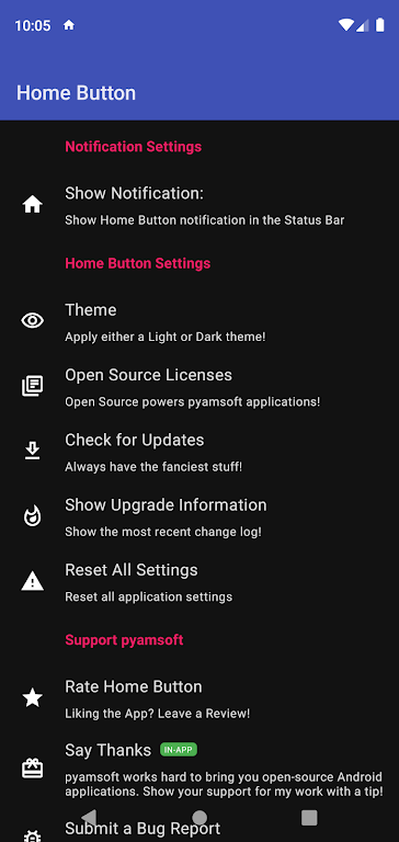 Home Button Screenshot 1