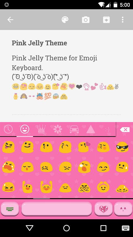 Pink Jelly Emoji Keyboard Skin Screenshot 1
