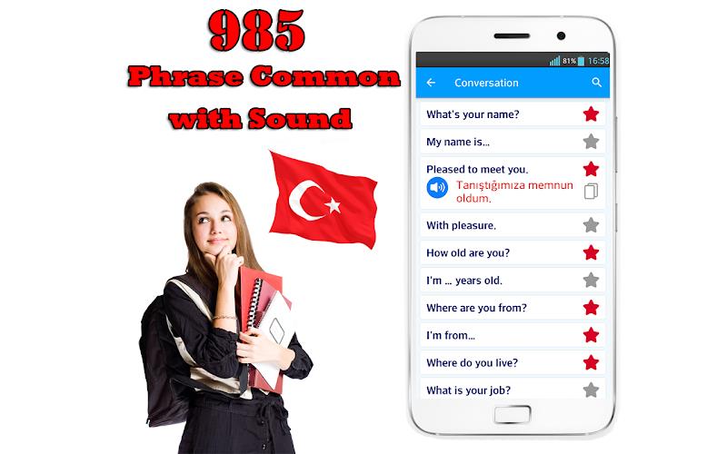 Learn Turkish Phrases Offline Screenshot 2