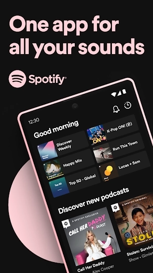 Spotify Listen to new music podcasts and songs Screenshot 1