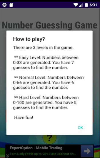 Number Guessing Game Screenshot 2