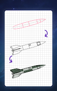 How to draw rockets by steps Screenshot 12