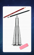 How to draw rockets by steps Screenshot 15