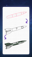 How to draw rockets by steps Screenshot 16