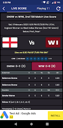 ENG vs WI Live Cricket Score Screenshot 1
