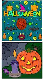 Halloween Color by Number Book Screenshot 1