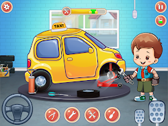 Kids Taxi Car wash Driving Sim Screenshot 1