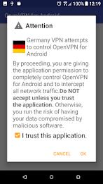 Germany VPN-Plugin for OpenVPN Screenshot 3
