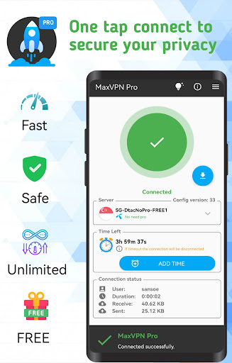 MaxVPN Pro Safe & Unlimited Screenshot 1