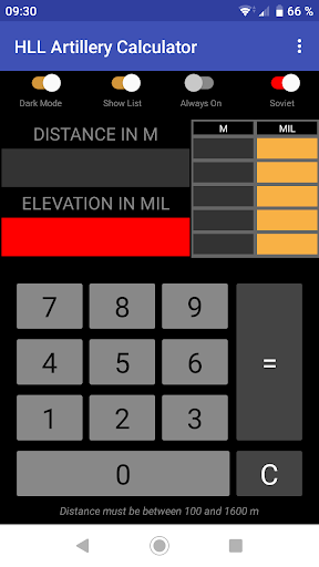 HLL Artillery Calculator Screenshot 4