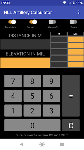 HLL Artillery Calculator Screenshot 3