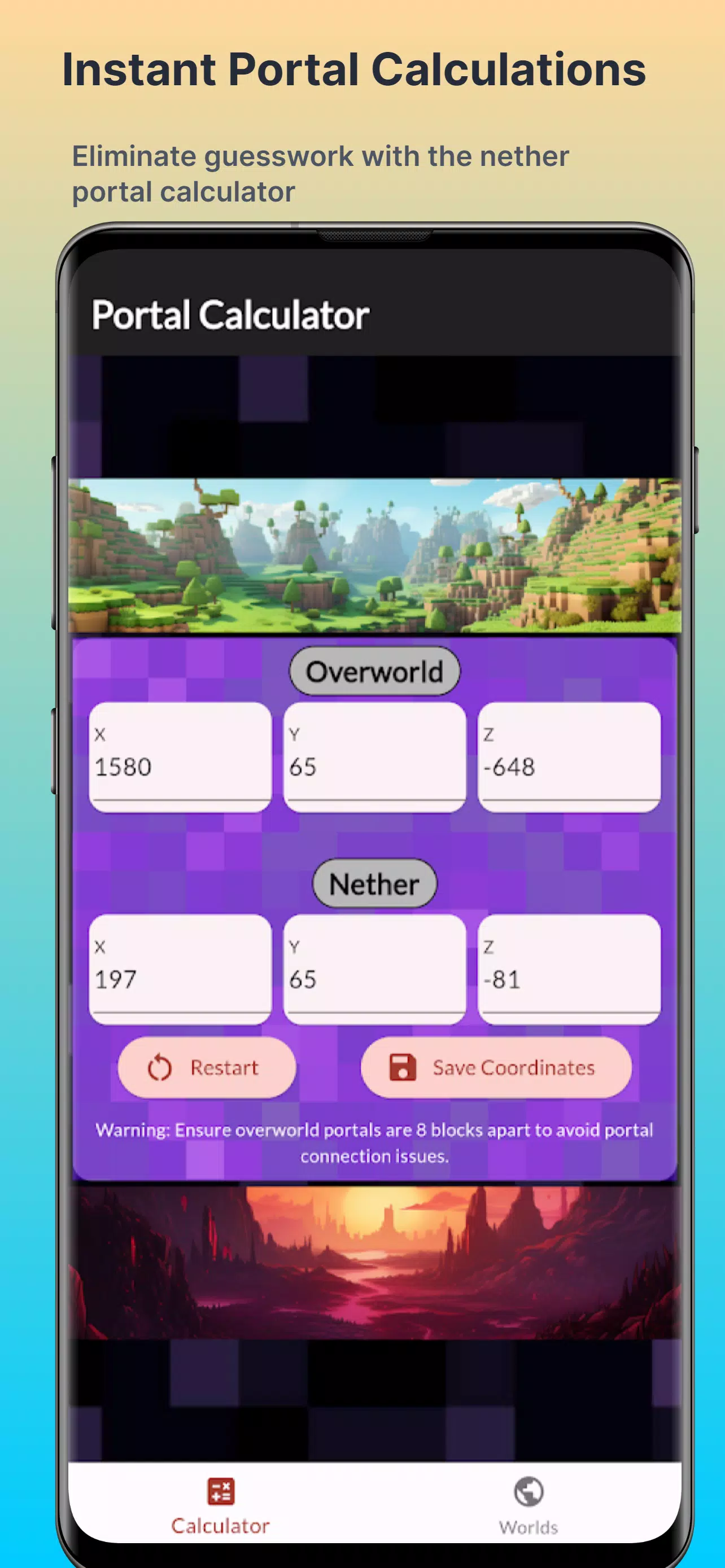 Nether Portal Calculator Screenshot 3