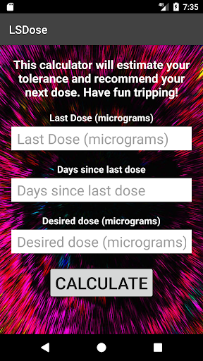 LSDose - LSD or Shrooms dose tolerance calculator Screenshot 2