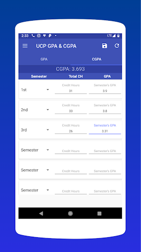 UCP GPA & CGPA Calculator Screenshot 3