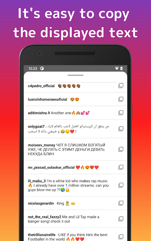 QuickCopy : copy comment text for Instagram Screenshot 2