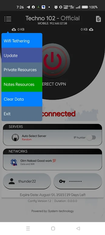 Techno 102 VPN Screenshot 1