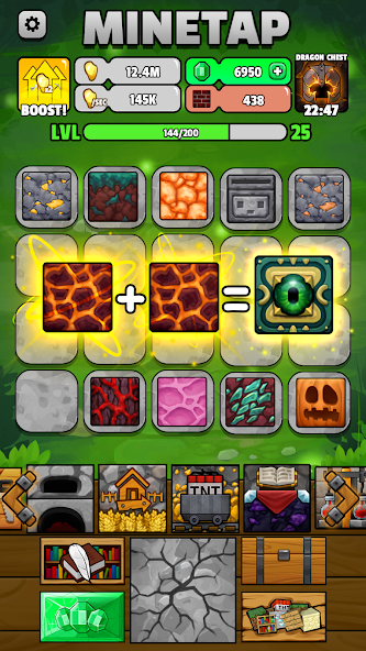 Minetap – Merge rpg clicker Mod Screenshot 1