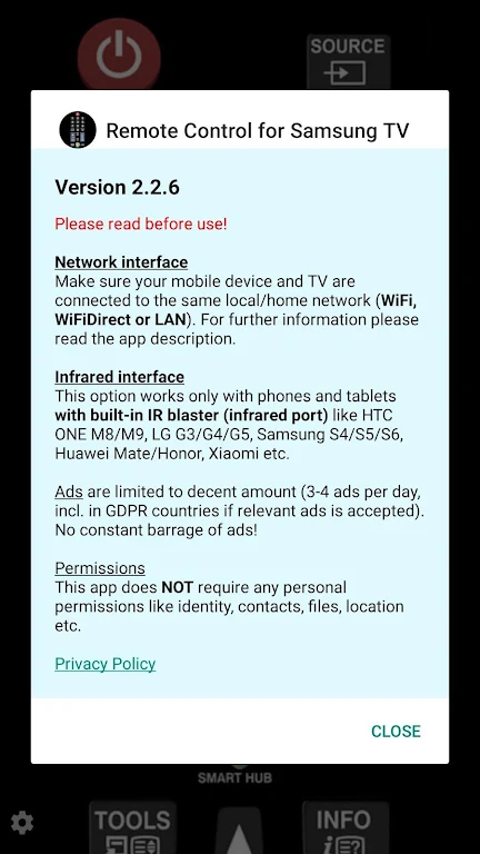 TV (Samsung) Remote Control Screenshot 2