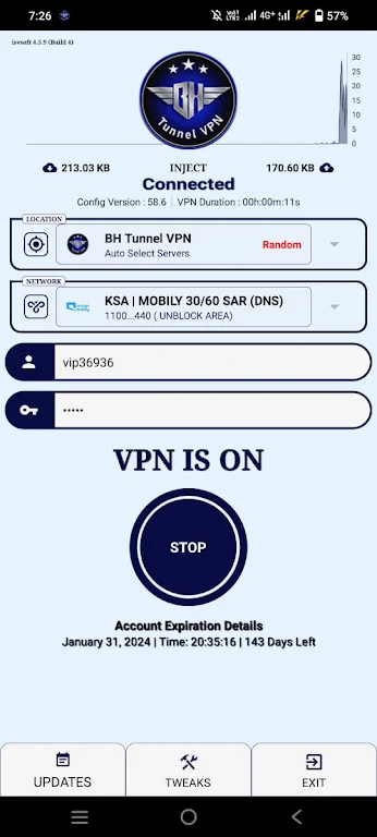 BH Tunnel VPN Screenshot 3