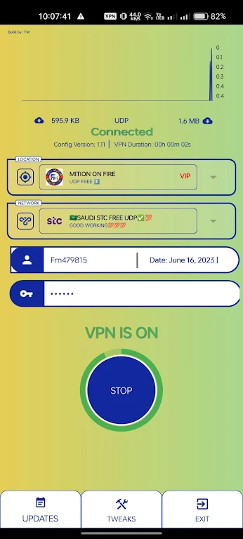 MITION ON FIRE - Secure VPN Screenshot 1