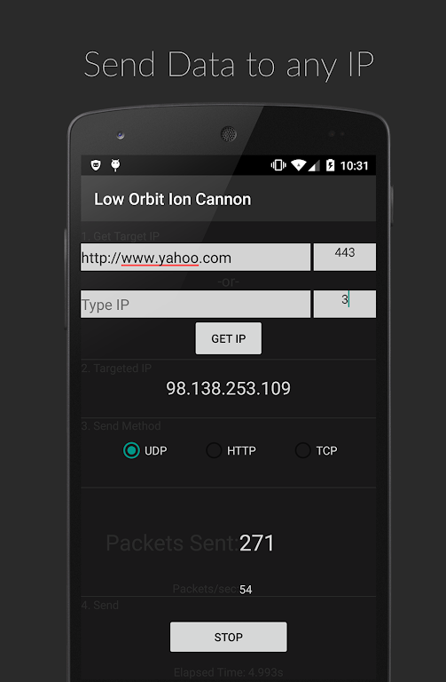 Low Orbit Ion Cannon (LOIC) Screenshot 2
