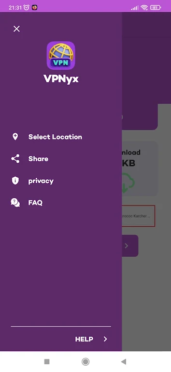 VPNyx - Super VPN for Android Screenshot 2