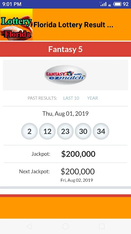 Florida lottery results Screenshot 2