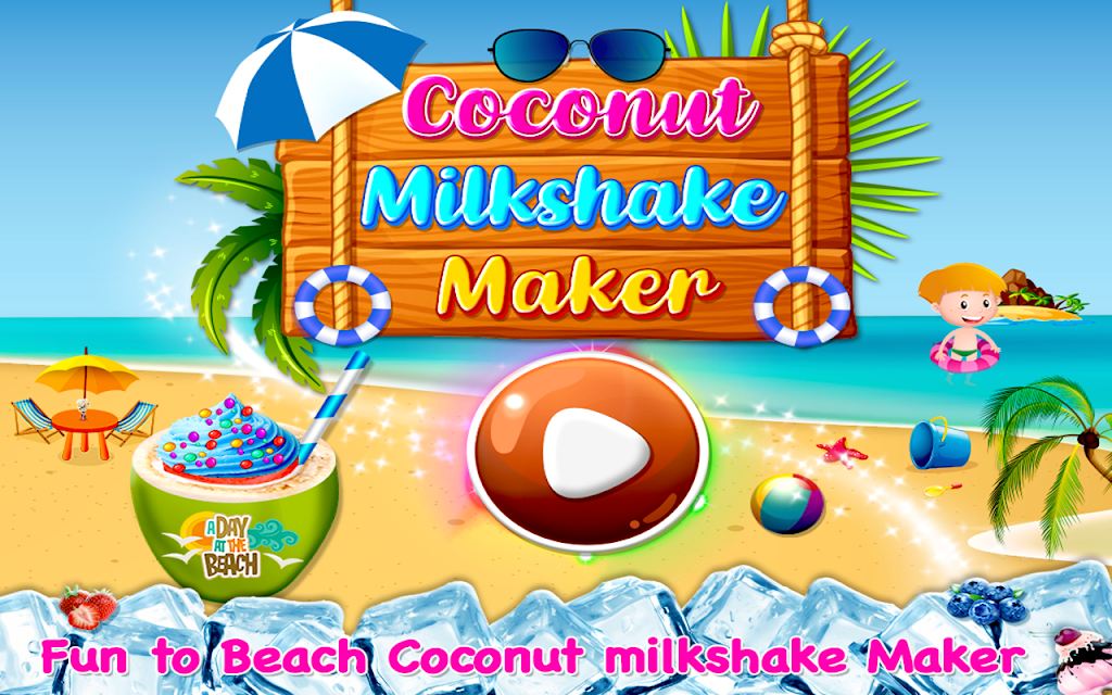 Coconut Milkshake Maker - Beach Party Cooking Game Screenshot 1