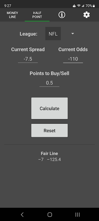 No Vig Moneyline Calculator Screenshot 2