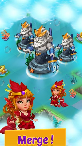 Merge Mermaids-magic puzzles Mod Screenshot 1