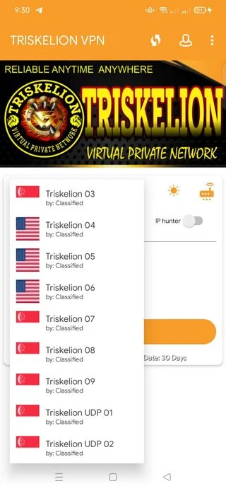TRISKELION VPN Screenshot 3