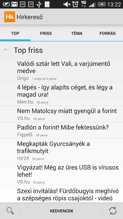 Hírkereső - friss hírek Screenshot 1