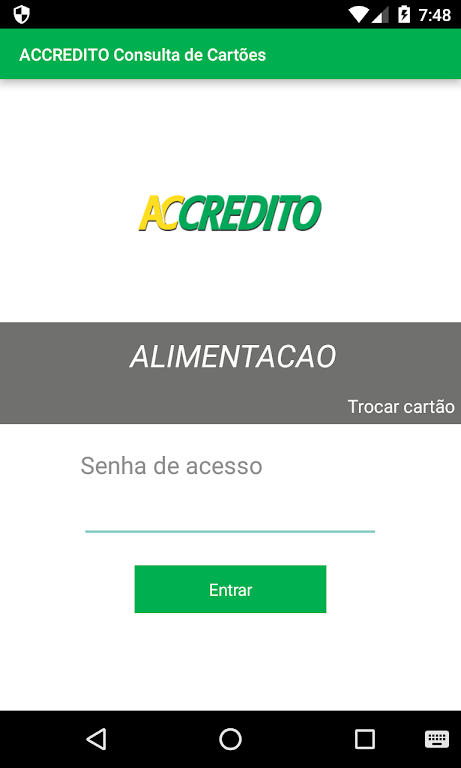 ACCREDITO Consulta de Cartões Screenshot 1