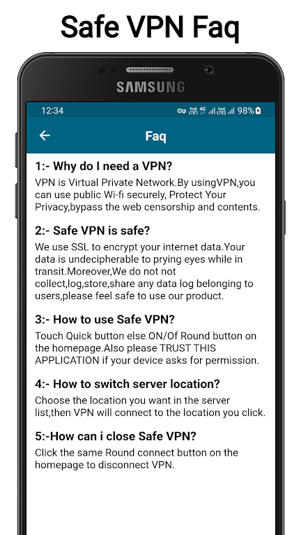 Safe VPN : Secure Proxy Screenshot 3