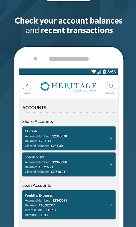 Heritage Credit Union Screenshot 2