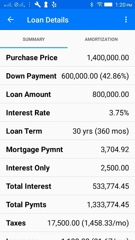 RECalc Mortgage Calculator Screenshot 2