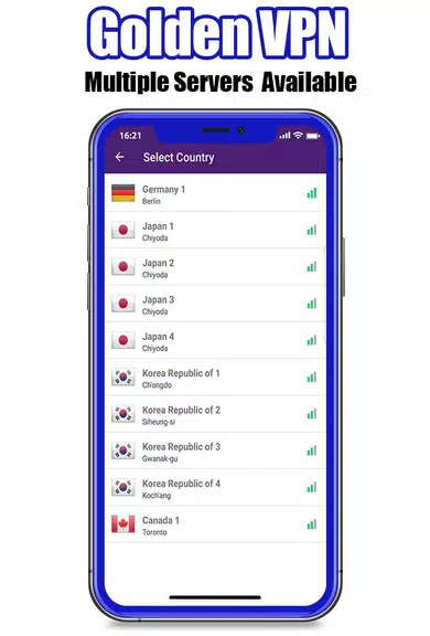 Golden VPN | Free & Secure & Fast VPN Service Screenshot 3