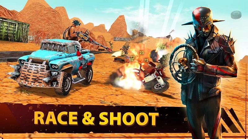 Dead Paradise Car Race Shooter Screenshot 1