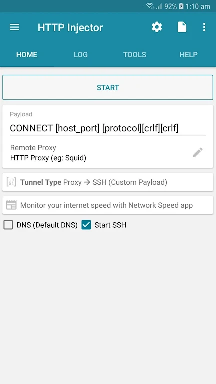 HTTP Injector Lite (SSH/Proxy) Screenshot 1