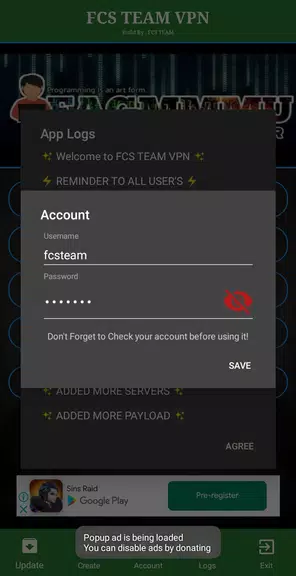 FCS TEAM VPN Screenshot 1