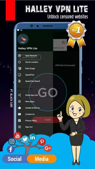 Halley VPN Lite - Safer Internet & Unlimited Proxy Screenshot 3