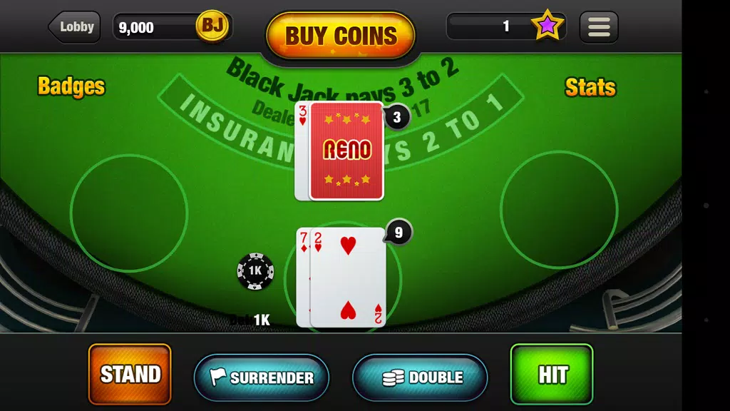 Free Blackjack Online Game Screenshot 1