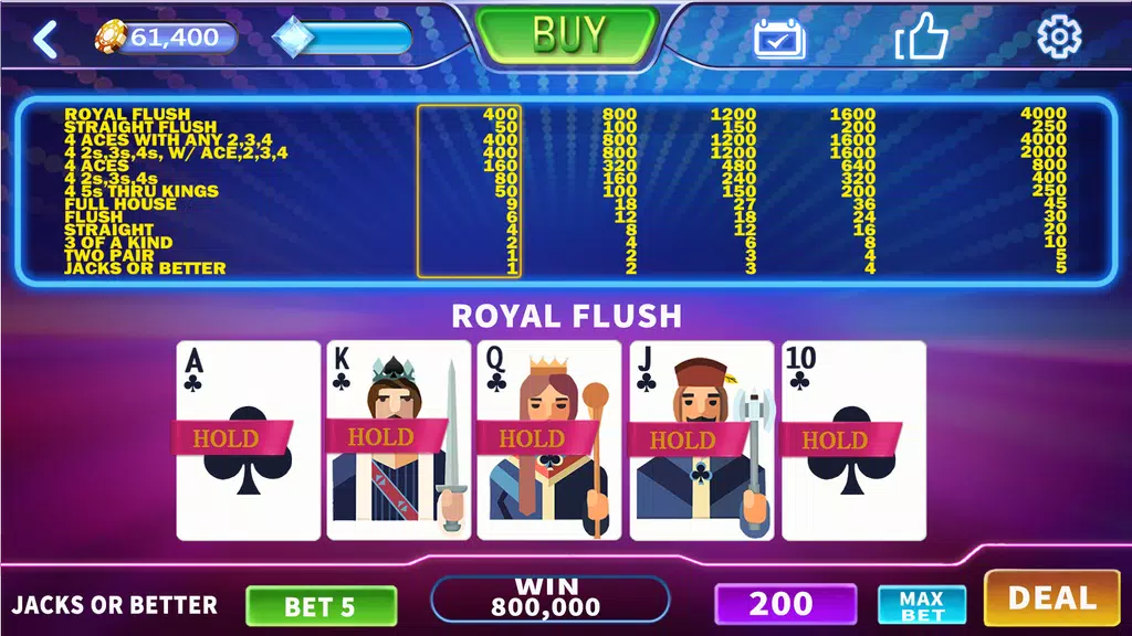 Royal House - Free Vegas Multi hand  Video Poker Screenshot 1