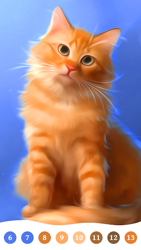 Cat Color by Number Paint Game Screenshot 1