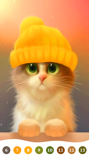 Cat Color by Number Paint Game Screenshot 2